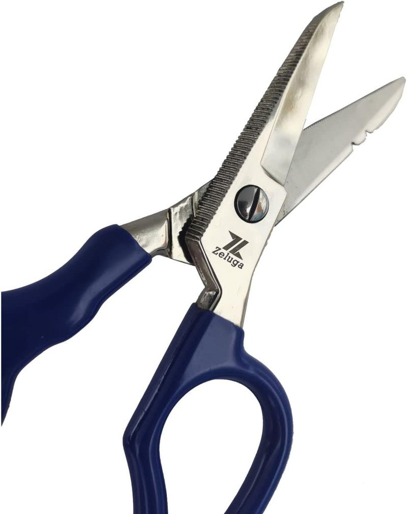 Zeluga 12-229 5in. Heavy Duty Stainless Steel Electrician's Scissor with Ergonomic Handle - Image 3